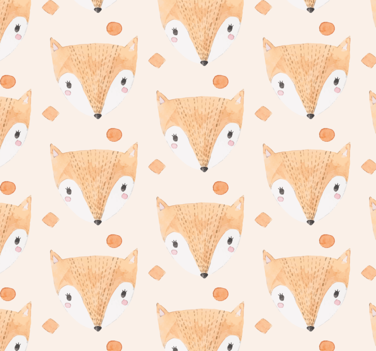 Tenda a rullo cameretta volpe dipinta a mano - TenStickers