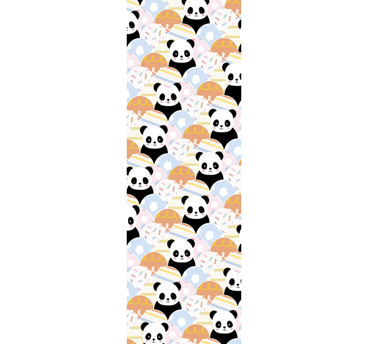 Tenda a rullo cameretta design panda patchwork - TenStickers
