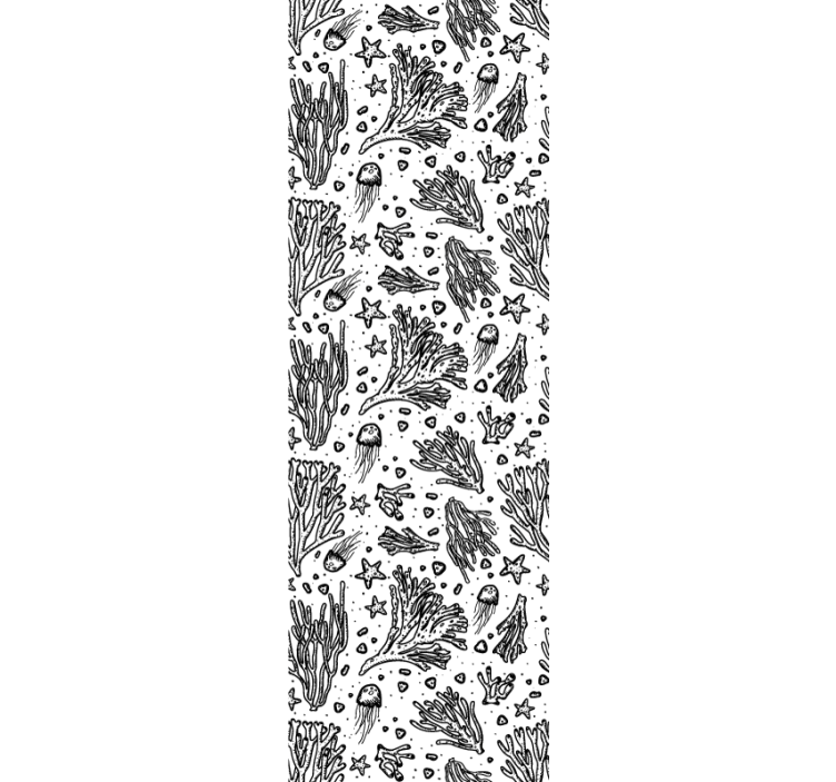 Tenda a rullo cameretta creature marine nere silhouette - TenStickers