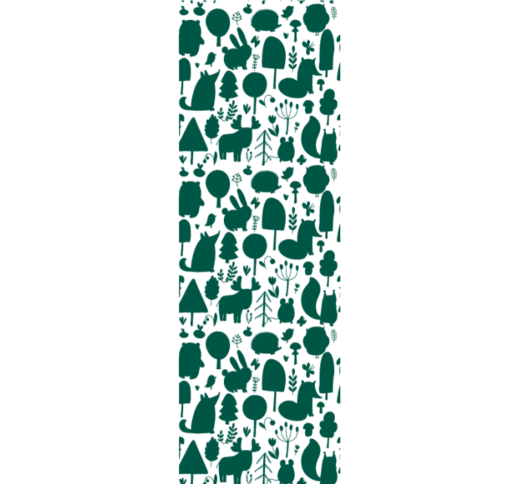 Tenda a rullo cameretta silhouette animali selvatici - TenStickers