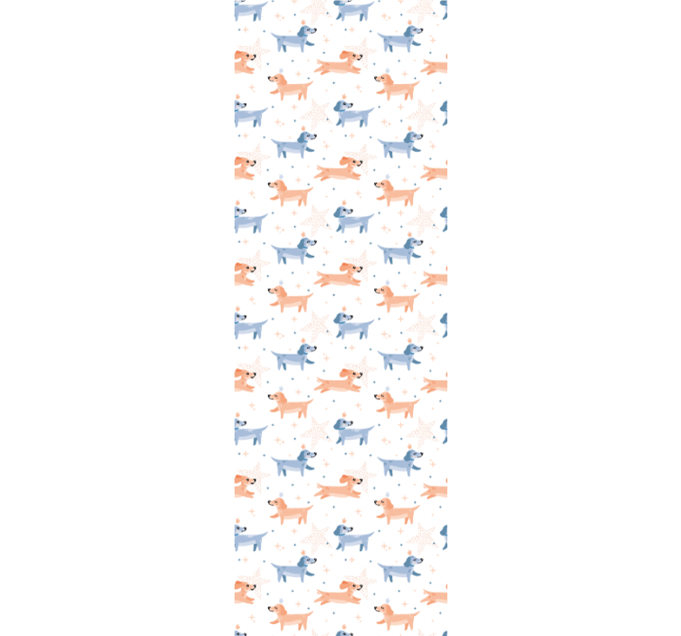 Tenda a rullo cameretta cani carini con corona - TenStickers