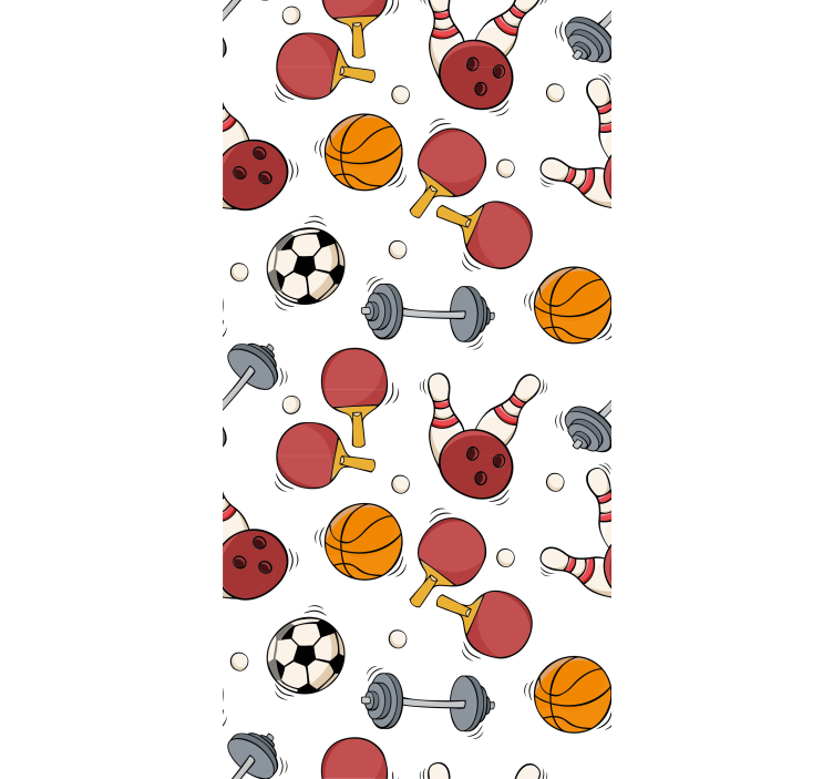 Tenda a rullo cameretta attrezzatura sportiva doodle - TenStickers