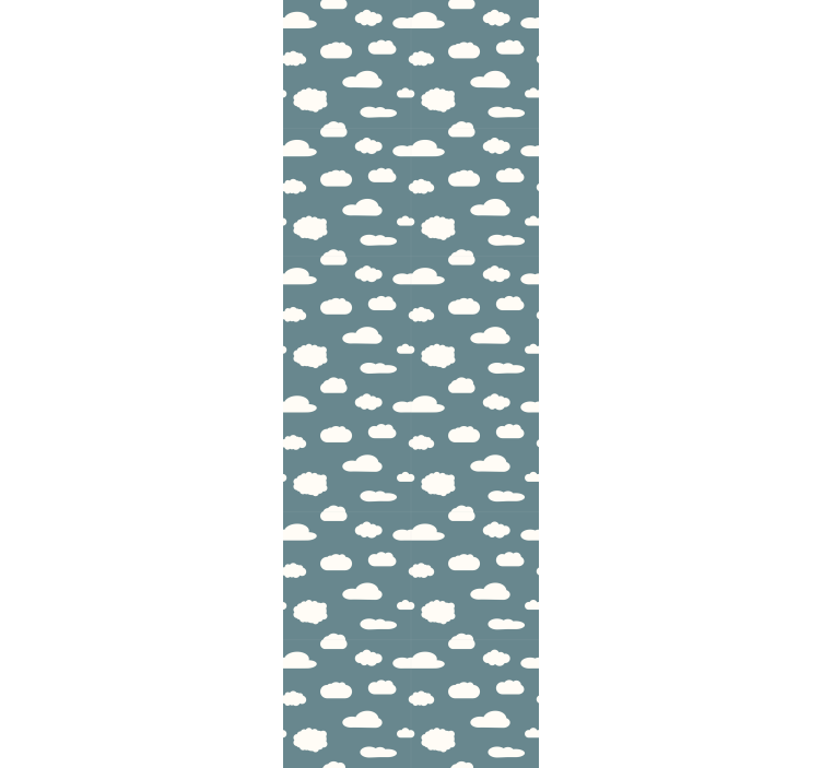 Tenda a rullo cameretta motivo bianco su sfondo blu - TenStickers