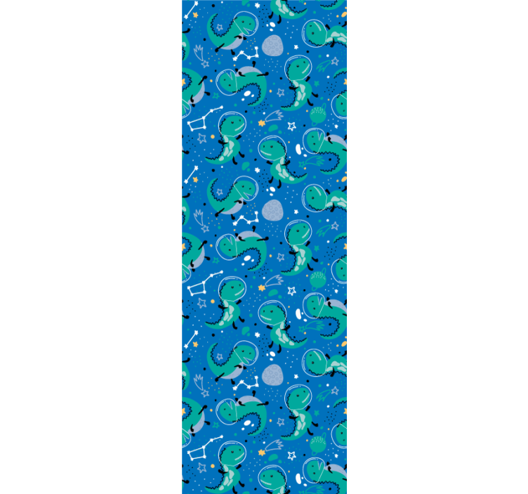 Tenda a rullo cameretta dinosauri divertenti con pianeti - TenStickers