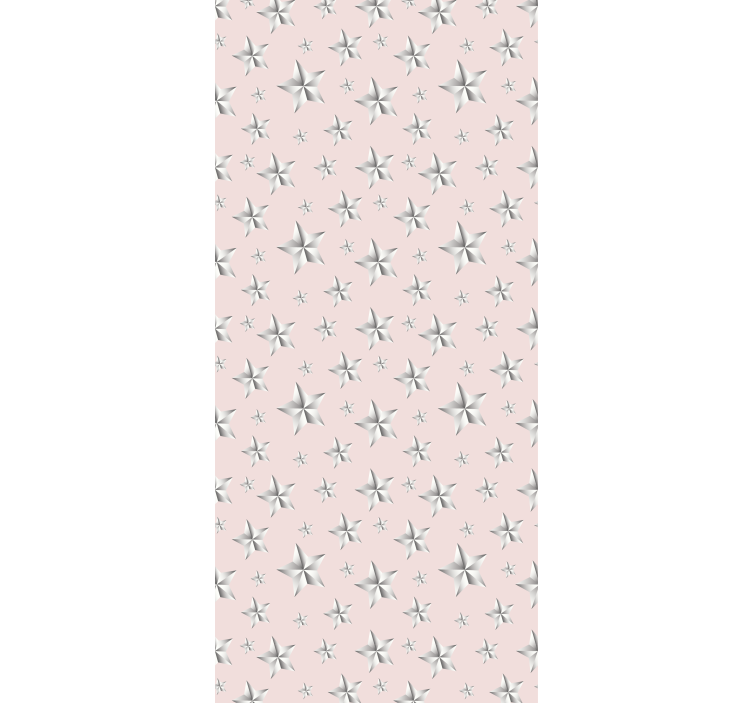 Tenda a rullo cameretta stelle bianche su sfondo rosa - TenStickers