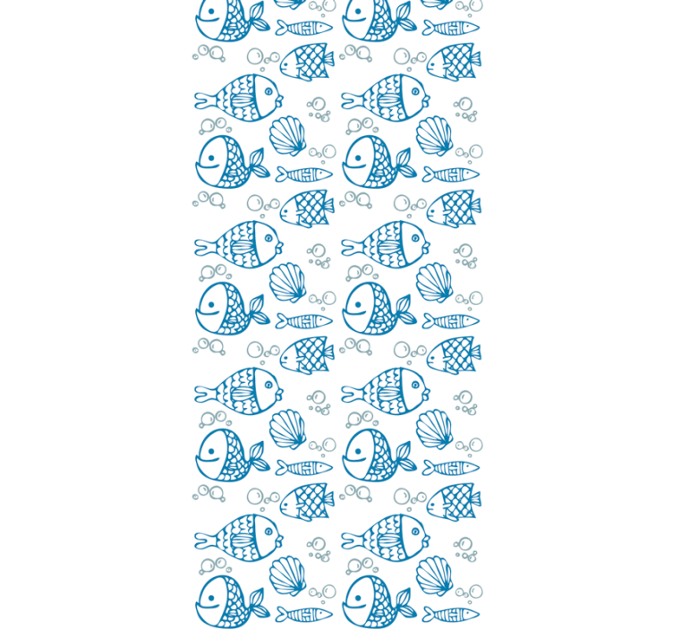 Tenda a rullo cameretta pesci blu su sfondo bianco - TenStickers