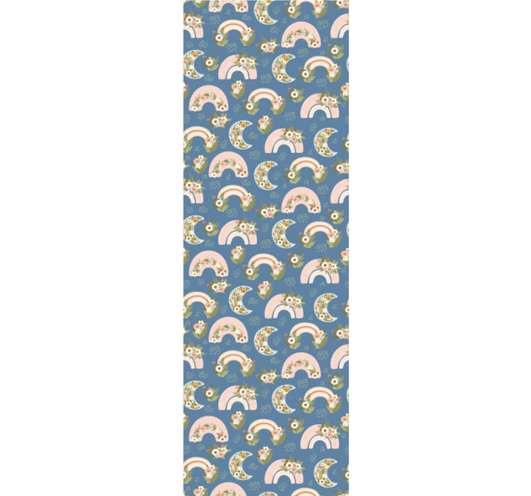 Tenda a rullo cameretta con motivo arcobaleno e fiori - TenStickers