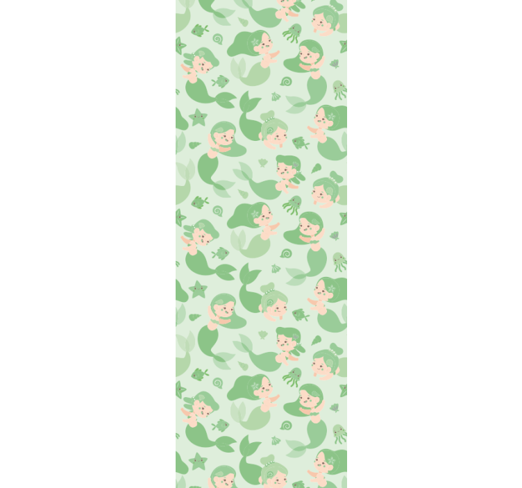 Tenda a rullo cameretta sirena verde sorridente - TenStickers