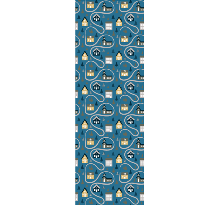 Tenda a rullo cameretta motivo mappa città - TenStickers