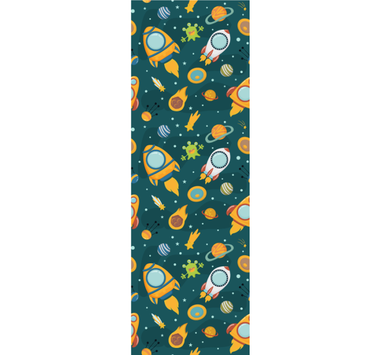 Tenda a rullo cameretta nuovo pianeta con alieni divertenti - TenStickers