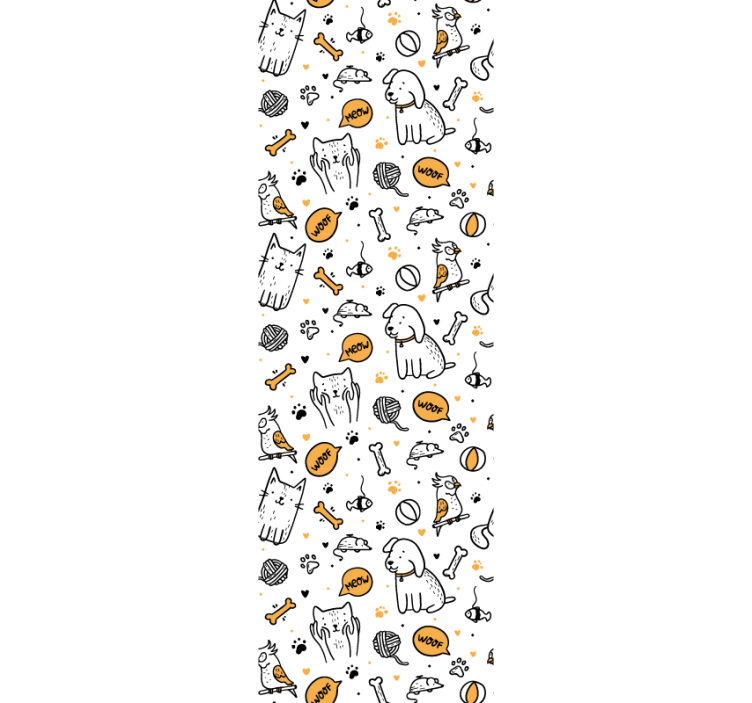 Tenda a rullo cameretta stile doodle gatti e cani - TenStickers
