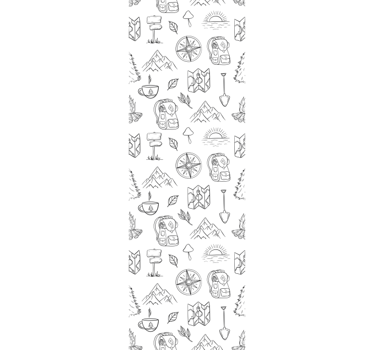 Tenda a rullo cameretta bussola disegnata a mano - TenStickers