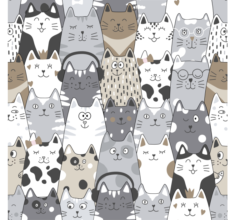 Tenda a rullo cameretta gatti dei cartoni - TenStickers