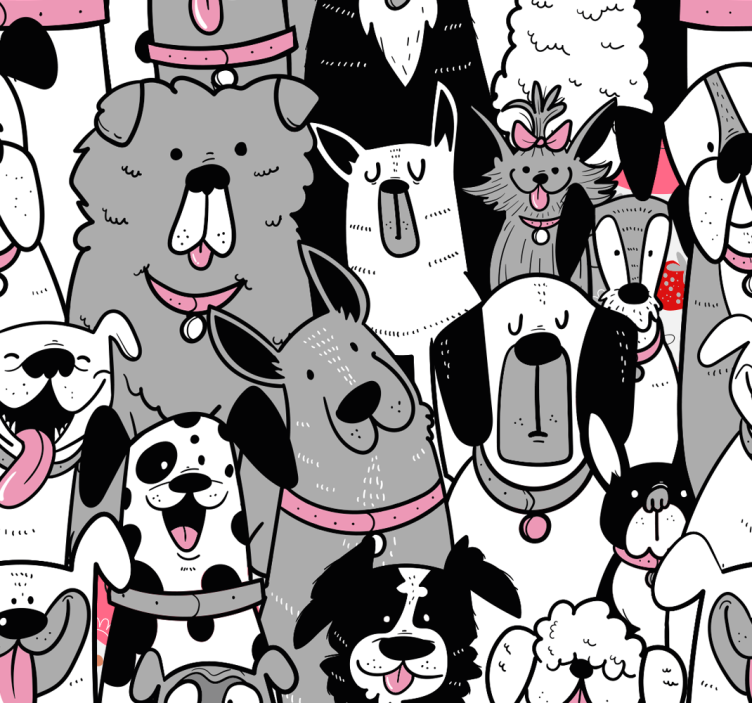 Tenda a rullo cameretta cane con contorni - TenStickers