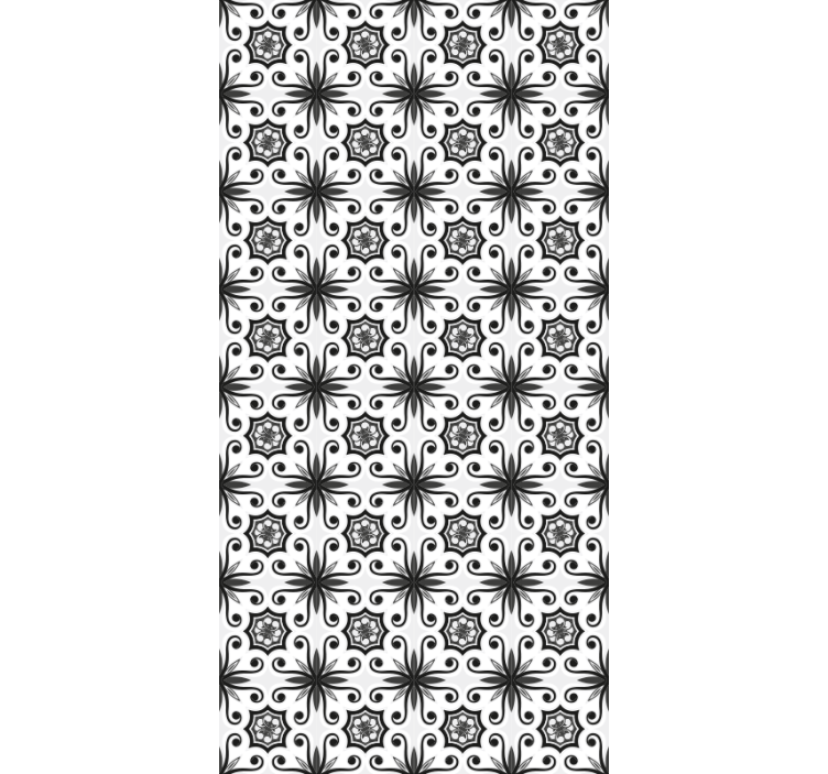 Tenda a rullo nera piastrella nera vintage - TenStickers
