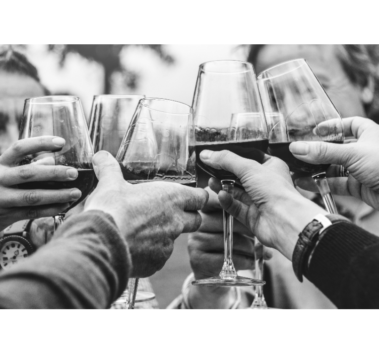 Tenda a rullo cucina brindisi con coppe - TenStickers