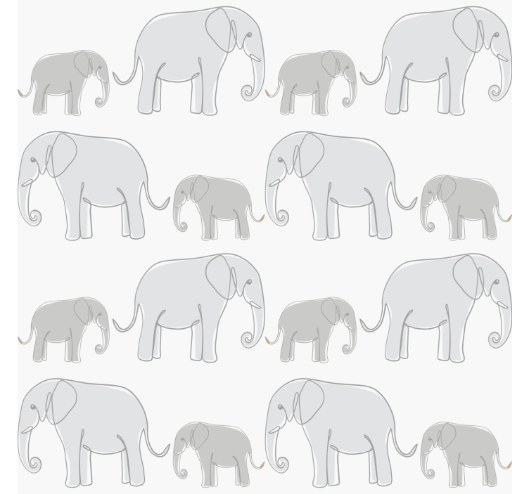 Tenda a rullo grigia elefanti minimalisti - TenStickers