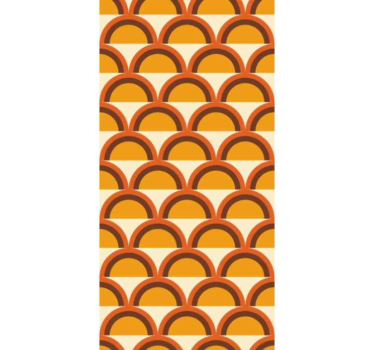 Tenda a rullo gialla archi retro tramonto anni 70 - TenStickers