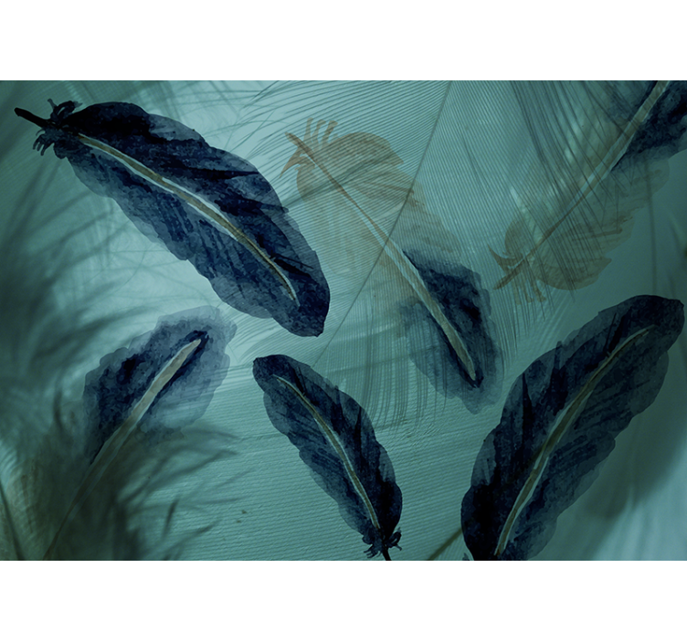 Tenda a rullo cucina linee piuma acquerello - TenStickers