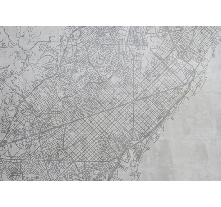 Tenda a rullo cucina mappa della città di barcellona - TenStickers