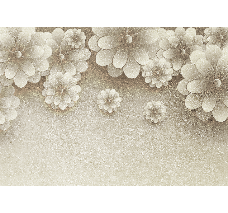 Tenda a rullo cucina effetto fiori 3d grigio - TenStickers