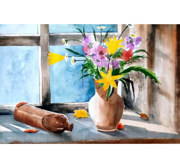 Tenda a rullo cucina stile vintage piante - TenStickers