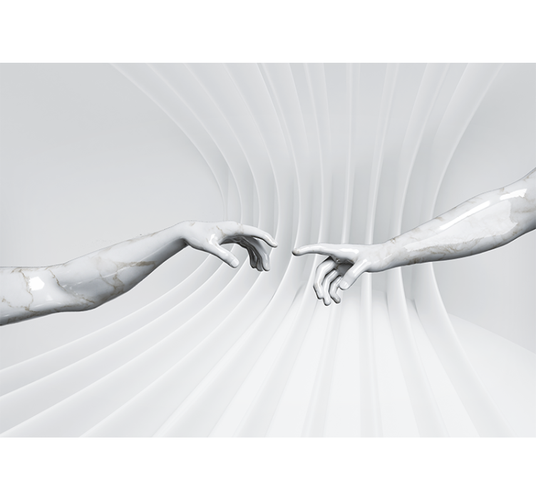 Tenda a rullo bianca illusione ottica creazione di adamo - TenStickers