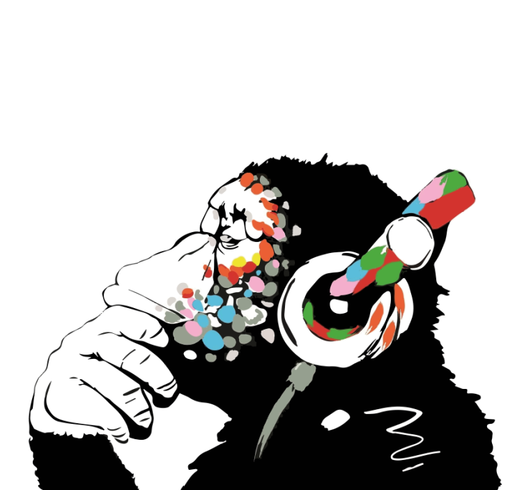 Tenda a rullo soggiorno mono banksy musica - TenStickers