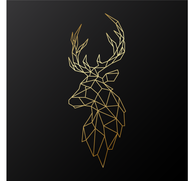 Tenda a rullo soggiorno cervi origami dorati - TenStickers