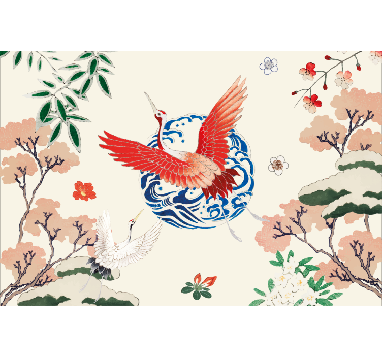 Tenda a rullo soggiorno stile chinoiserie - TenStickers