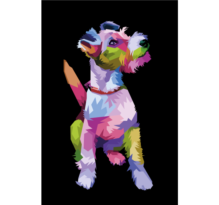 Tenda a rullo soggiorno animali geometrici terrier - TenStickers