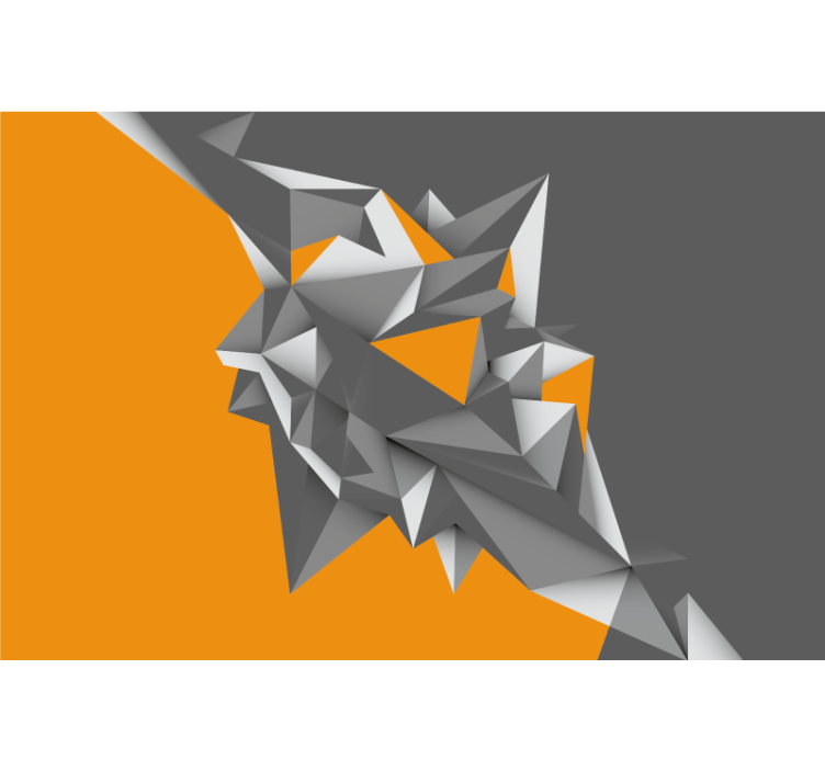 Tenda a rullo soggiorno forme astratte grigie e arancioni - TenStickers