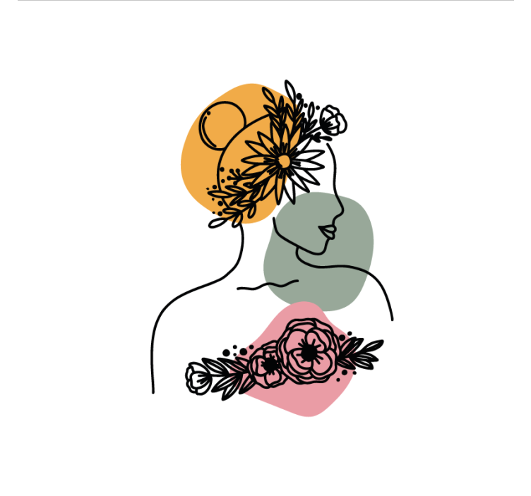 Tenda a rullo soggiorno volto fiorito donna straordinaria - TenStickers