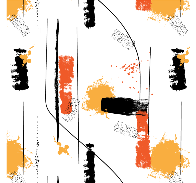 Tenda a rullo soggiorno arte astratta lineare - TenStickers