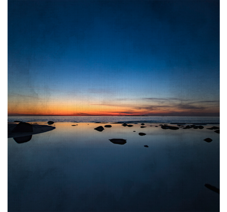 Tenda a rullo soggiorno tramonto nordico sul mare - TenStickers