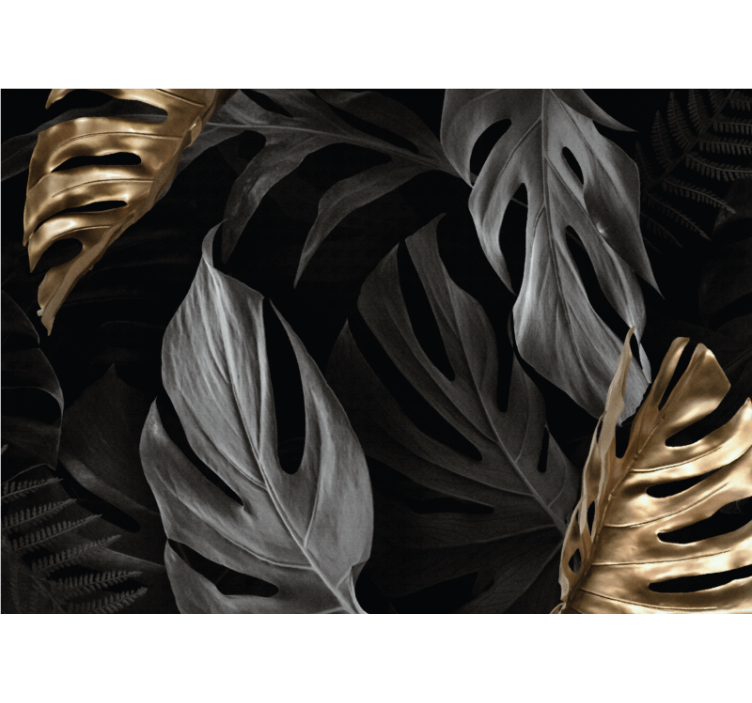 Tenda a rullo soggiorno foglie tropicali eleganti - TenStickers