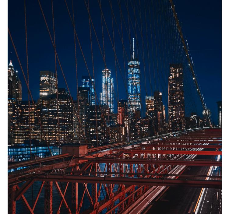 Tenda a rullo soggiorno paesaggio di new york - TenStickers