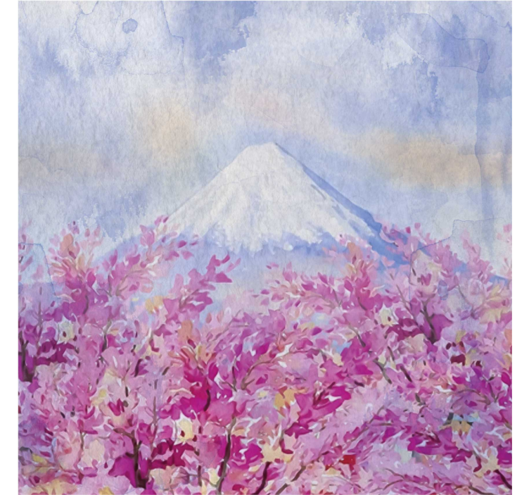 Tenda a rullo soggiorno paesaggio di fiori di ciliegio - TenStickers