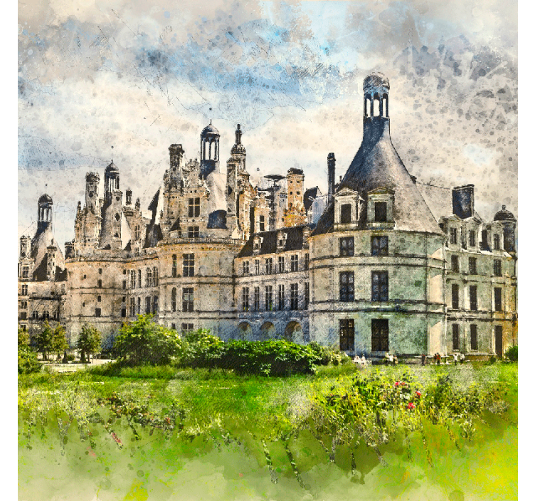 Tenda a rullo soggiorno castello francese - TenStickers