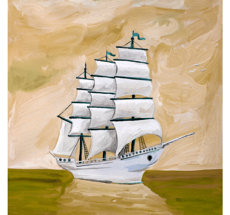 Tenda a rullo soggiorno dipinto contemporaneo nave fantasma - TenStickers