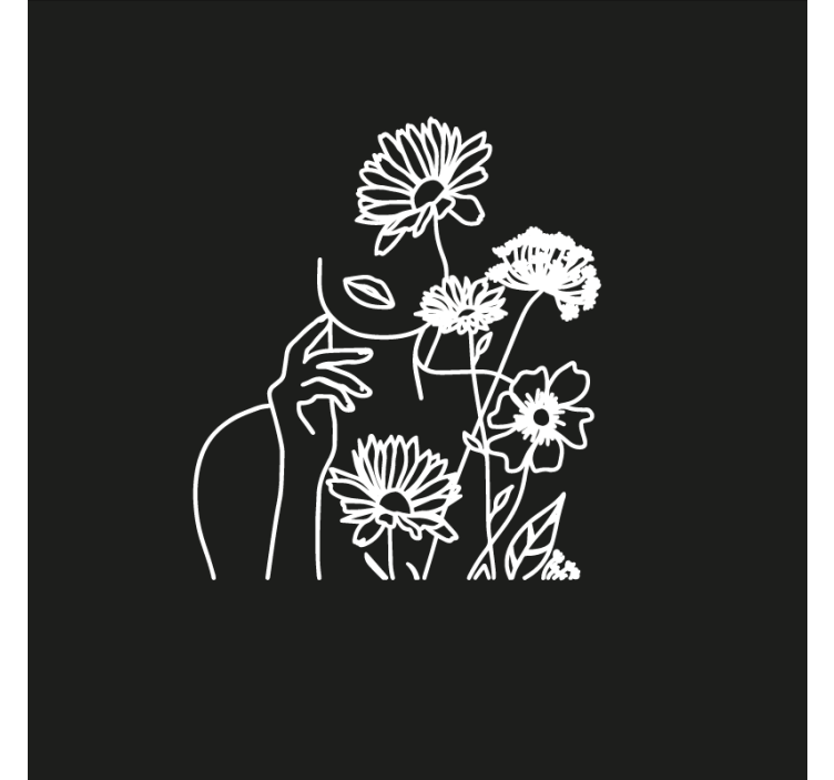 Tenda a rullo soggiorno design minimalista donne girasoli - TenStickers