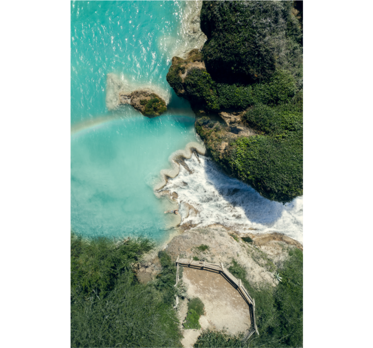 Tenda a rullo soggiorno connessione lago e mare - TenStickers