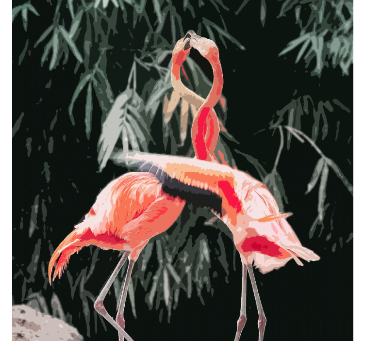 Tenda a rullo soggiorno scatto di fenicotteri - TenStickers