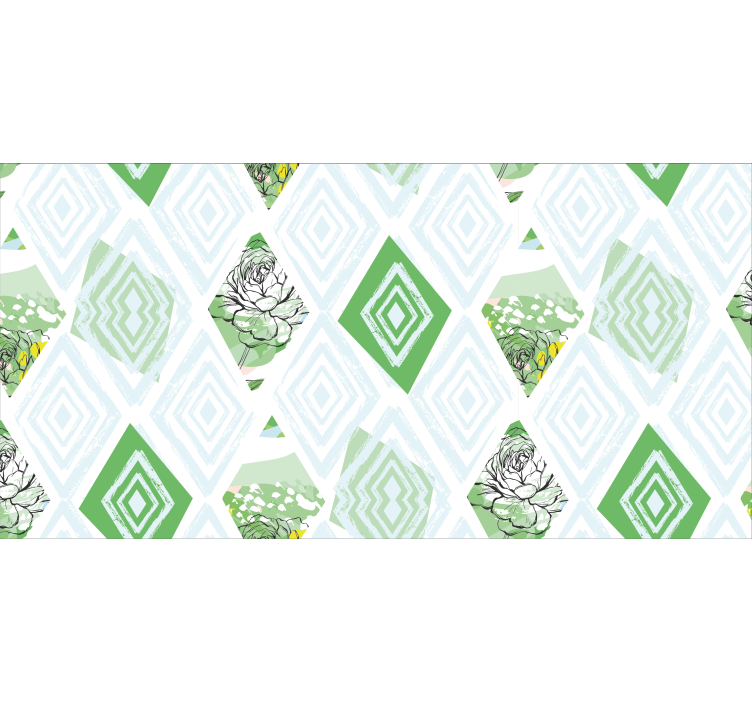 Tenda a rullo soggiorno fiori primaverili geometrici - TenStickers