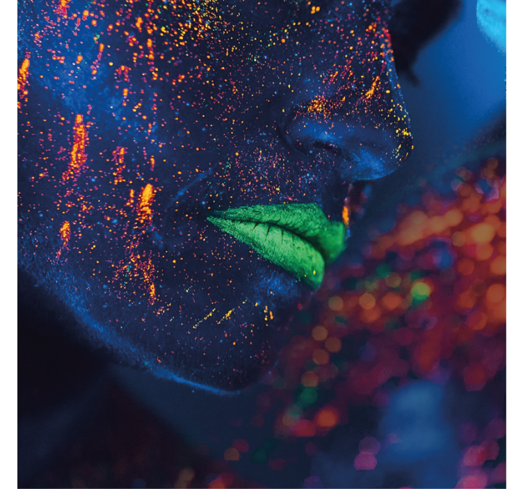 Tenda a rullo soggiorno bocca colorata dipinta a mano - TenStickers