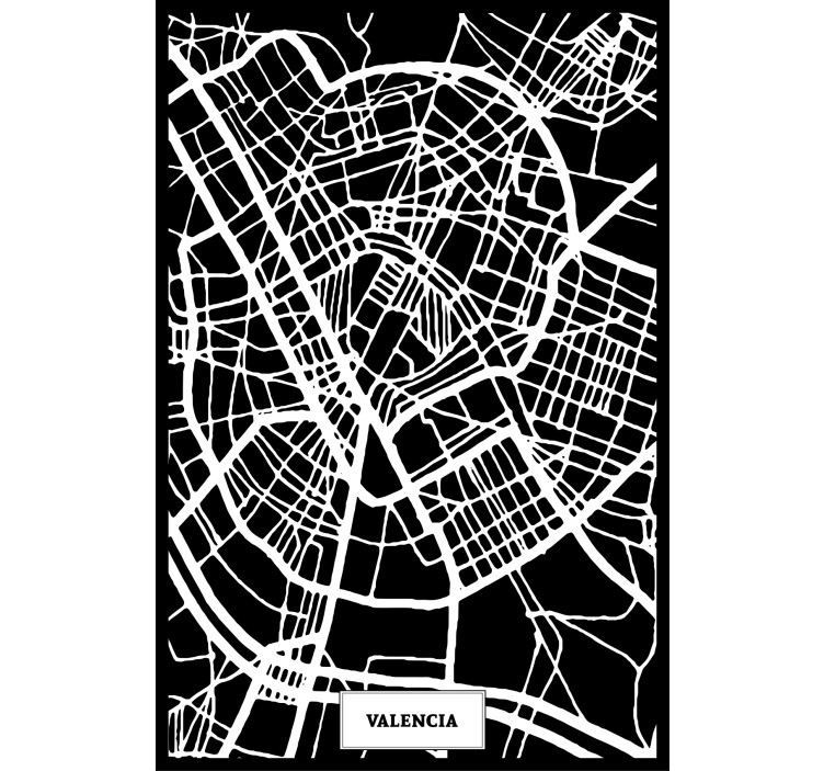 Tenda a rullo soggiorno mappa topografica valencia - TenStickers