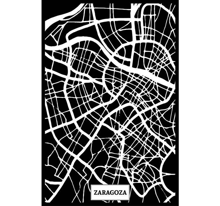 Tenda a rullo soggiorno mappa topografica zaragoza - TenStickers
