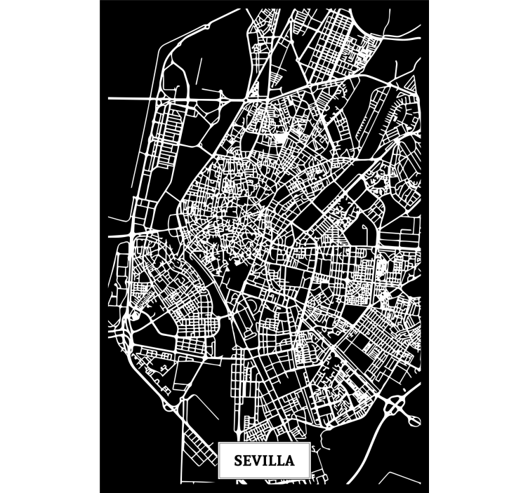 Tenda a rullo soggiorno mappa topografica siviglia - TenStickers