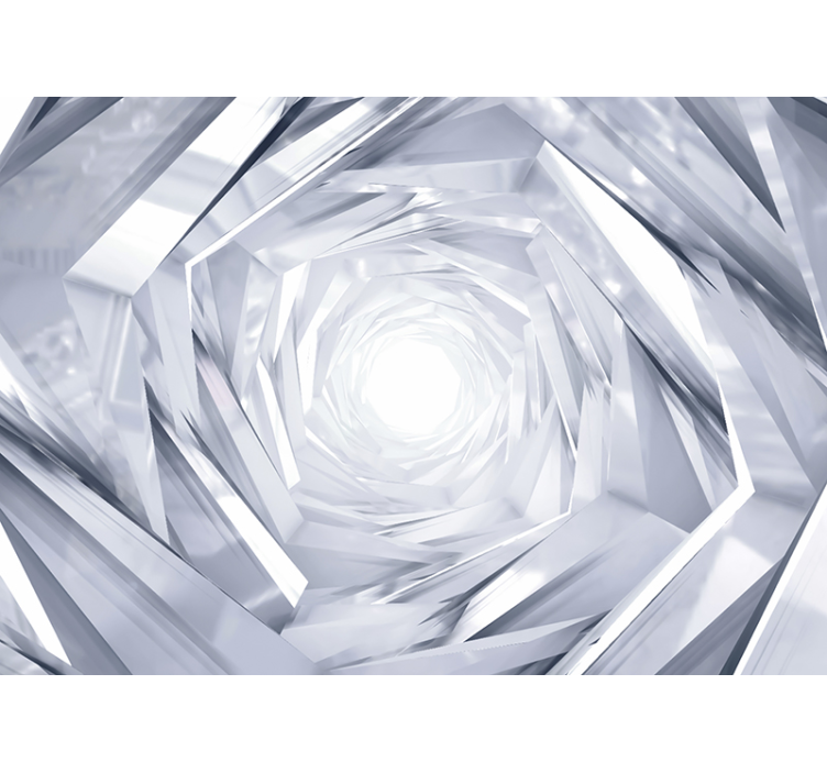 Tenda a rullo bianca tunnel geometrico astratto - TenStickers