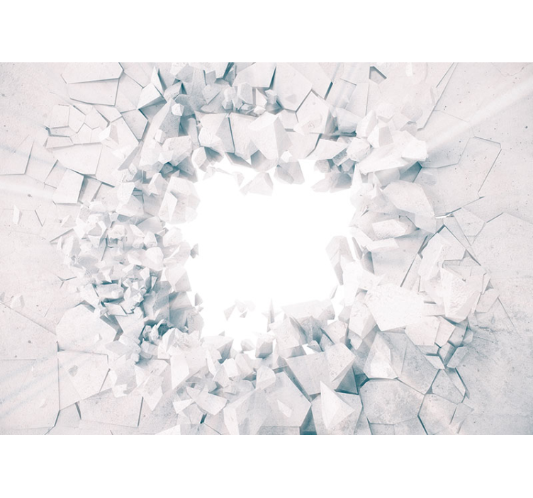 Tenda a rullo bianca forme geometriche esplodenti - TenStickers